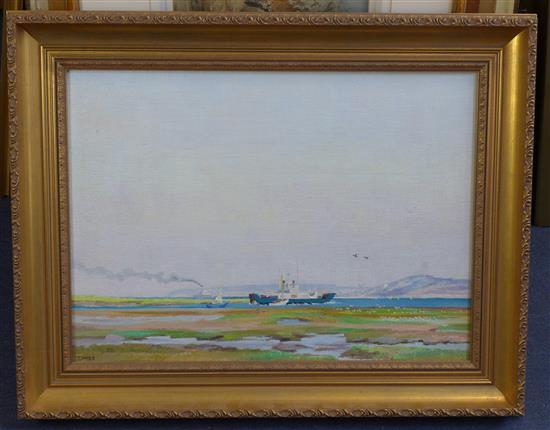 William H. Innes (1905-1999) Lymington-Yarmouth ferry, 15.5 x 21.5in.